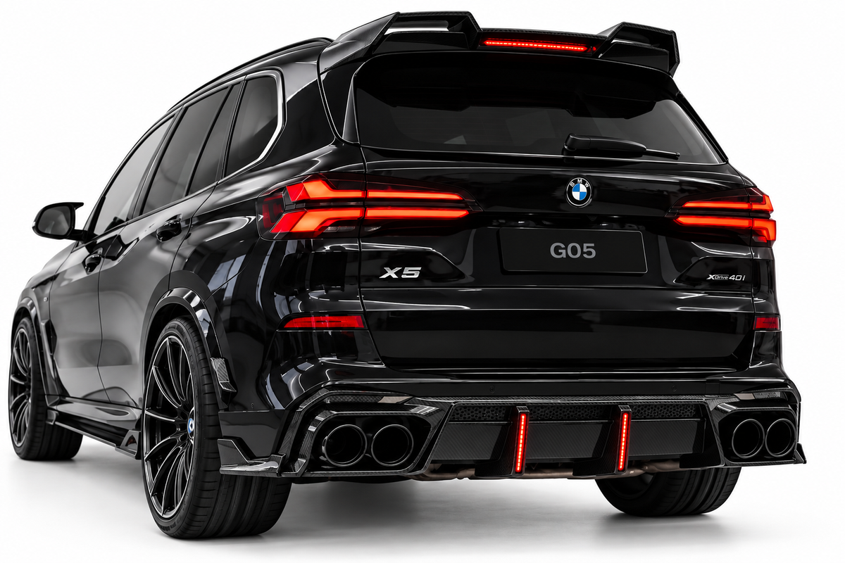 BMW X5 G05 2019–2025 Rear Diffuser & Carbon Fiber Exhaust Tips Upgrade Kit