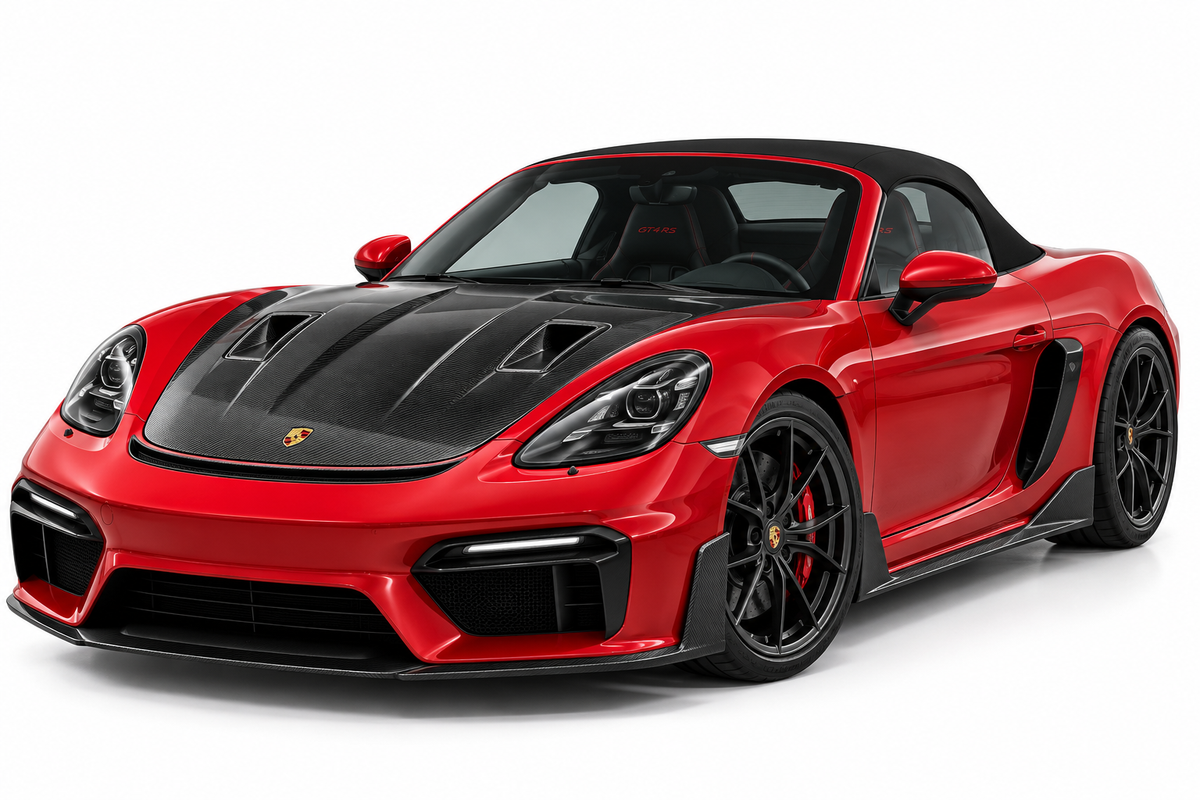 GT4 RS Style Carbon Fiber Hood & Side Skirts for Porsche 718 982 Cayman / Boxster