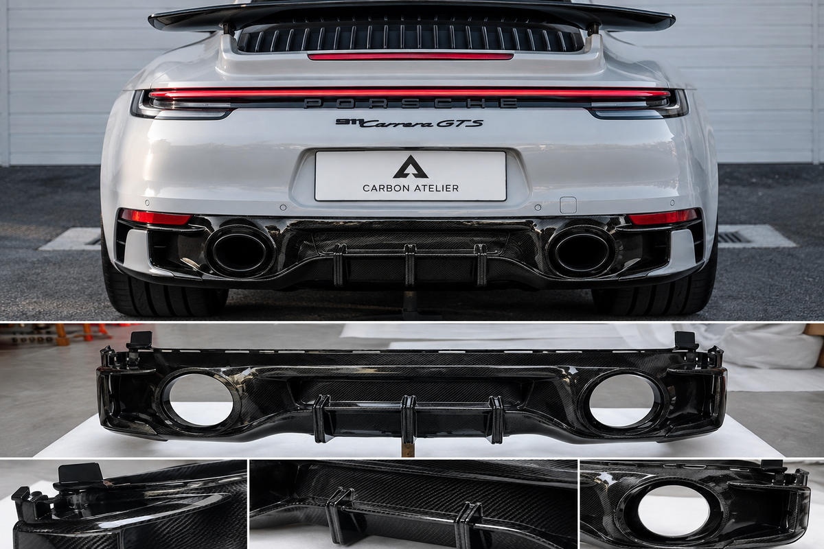 Carbon Fiber Rear Diffuser for Porsche 911 992 Carrera GTS (2020–2024)