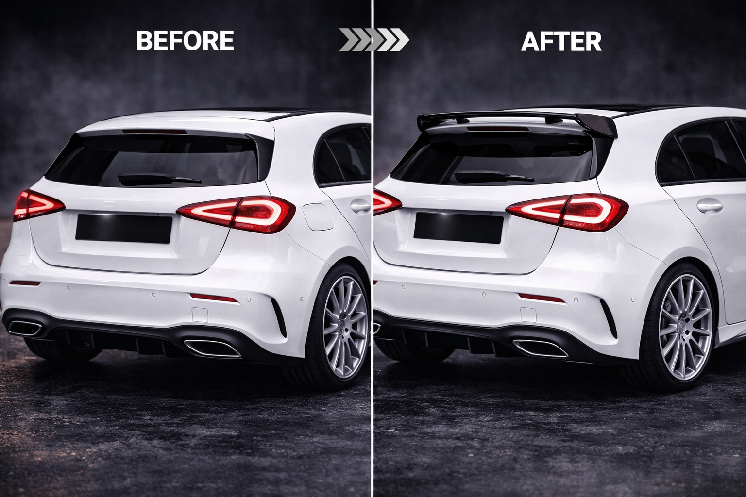Carbon Style Roof Spoiler – Compatible with Mercedes A-Class W177 Facelift Hatchback (2023–Present)