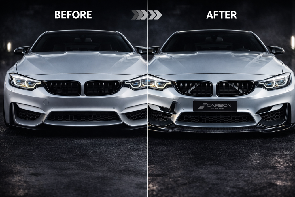 Carbon Fiber Front Bumper Lip Splitter for 3 & 4 Series F30 / F32 / F80 / F82 (2015–2020)
