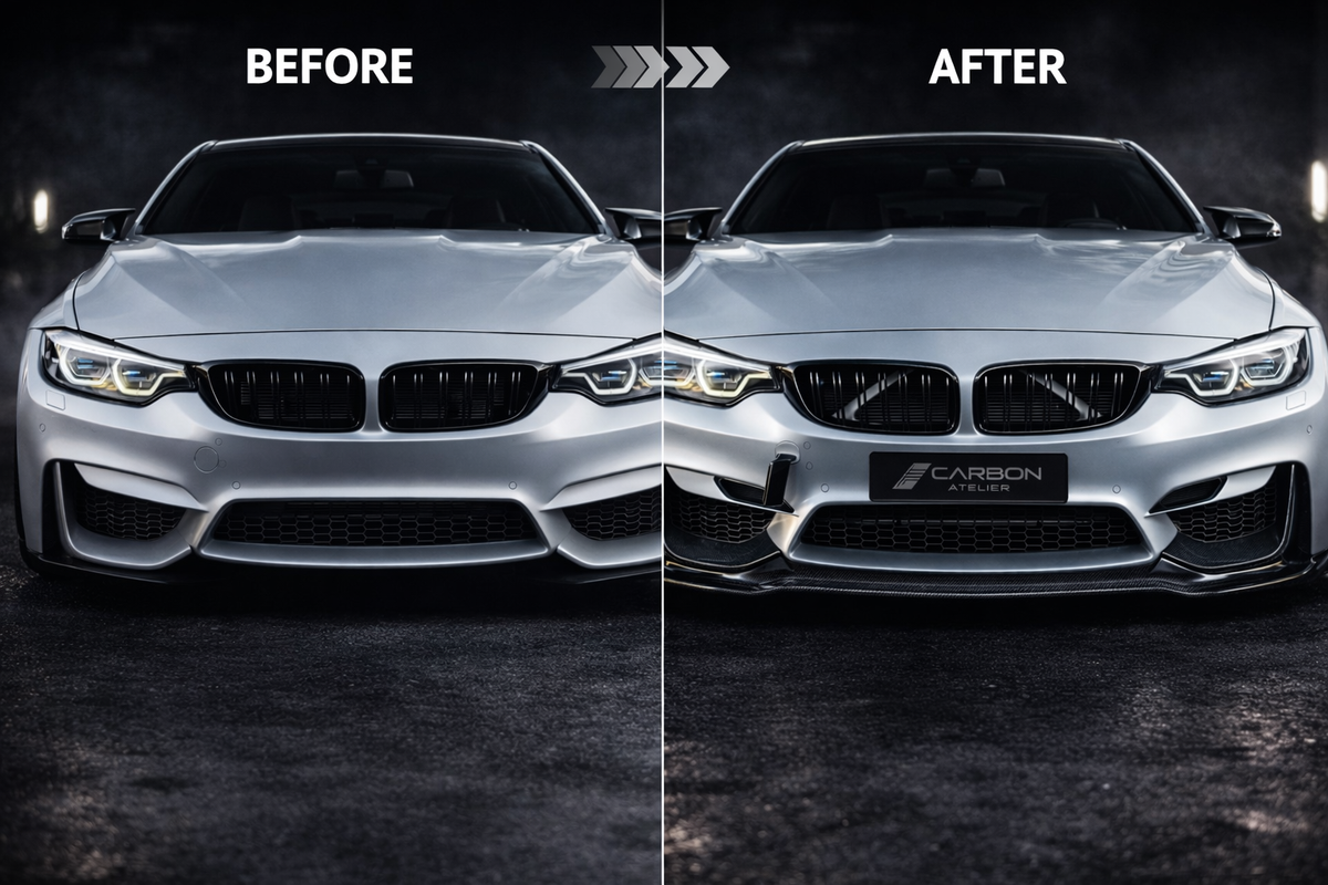 Carbon Fiber Front Bumper Lip Splitter for 3 & 4 Series F30 / F32 / F80 / F82 (2015–2020)