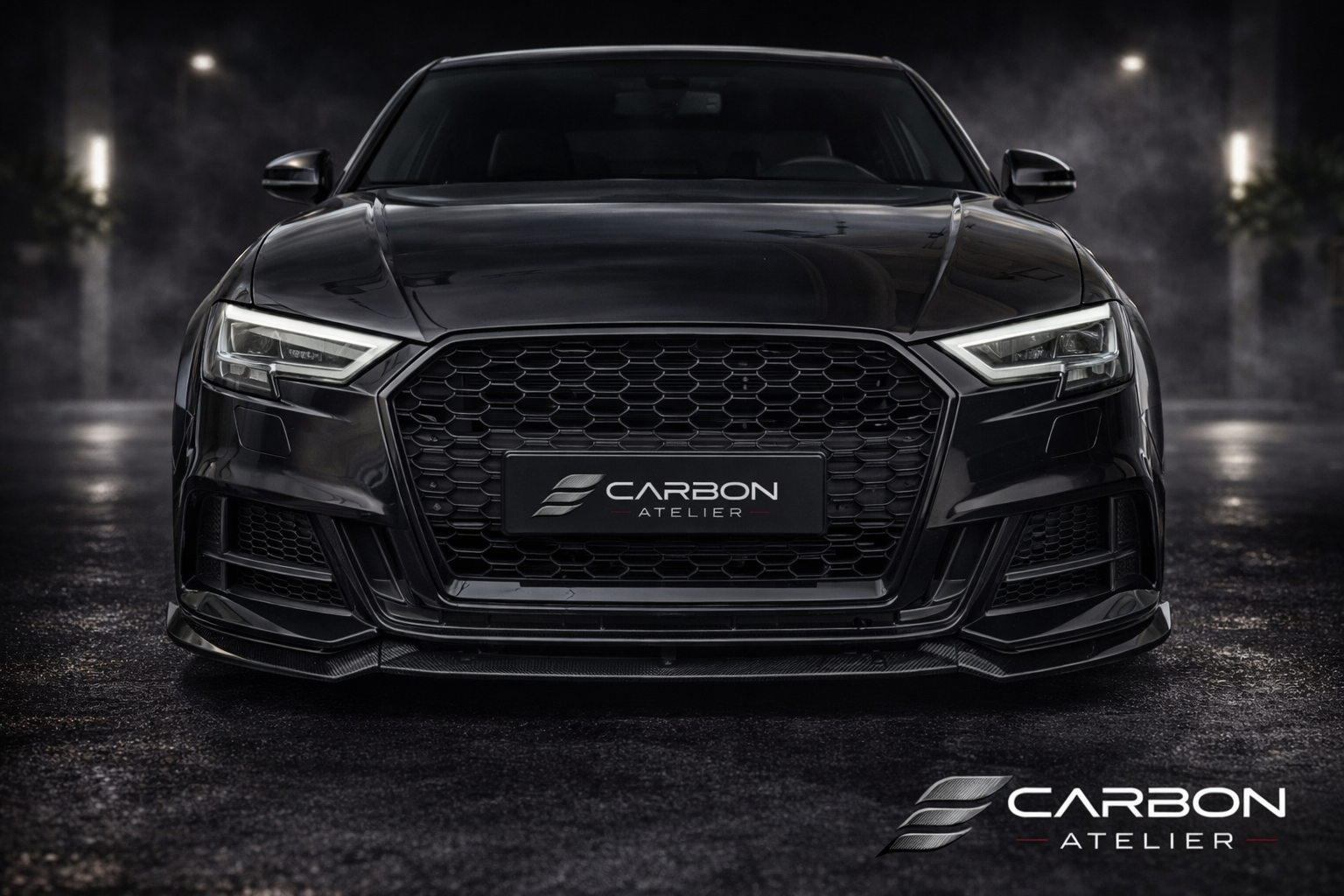 Carbon Fiber Front Lip Splitter for A3 / S3 8V S-Line (2016–2020)