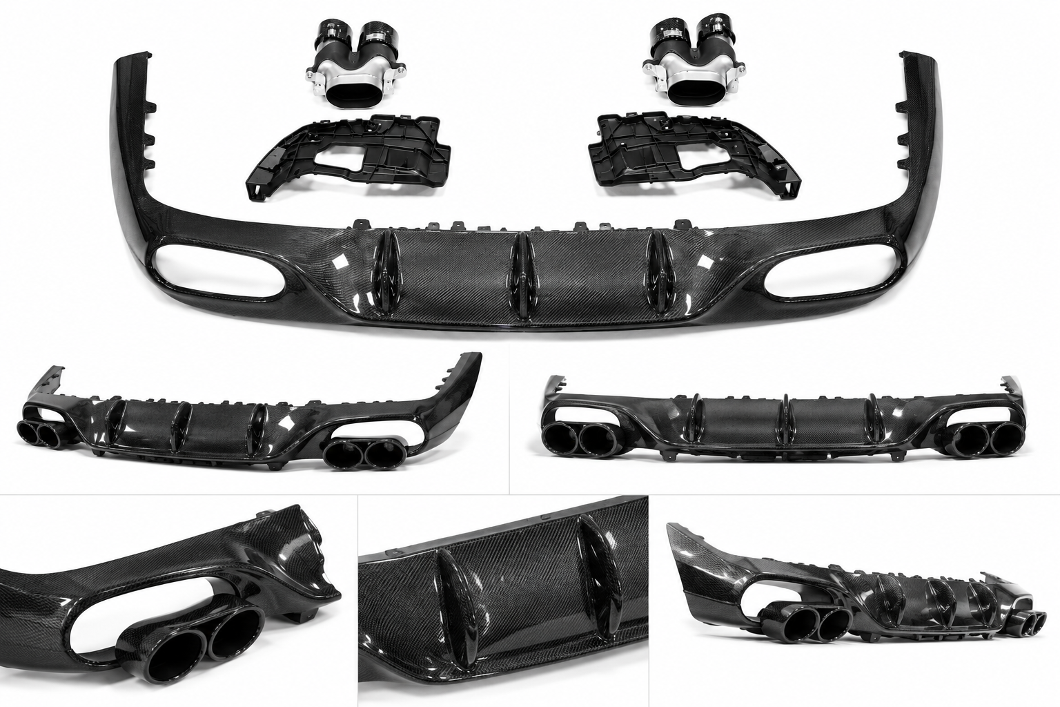 Dry Carbon Fiber Full Body Kit for Mercedes-Benz E-Class C238 Coupe Sport E53 AMG (2017-2022) | Rear Diffuser + Trunk Spoiler + Front Lip