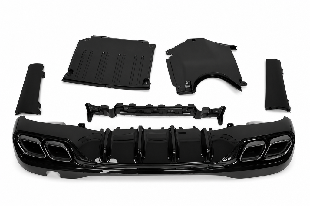 Mercedes-Benz C-Class W206 AMG Gloss Black Body Kit | Front Grille + Rear Diffuser + Trunk Spoiler | 2022-2026