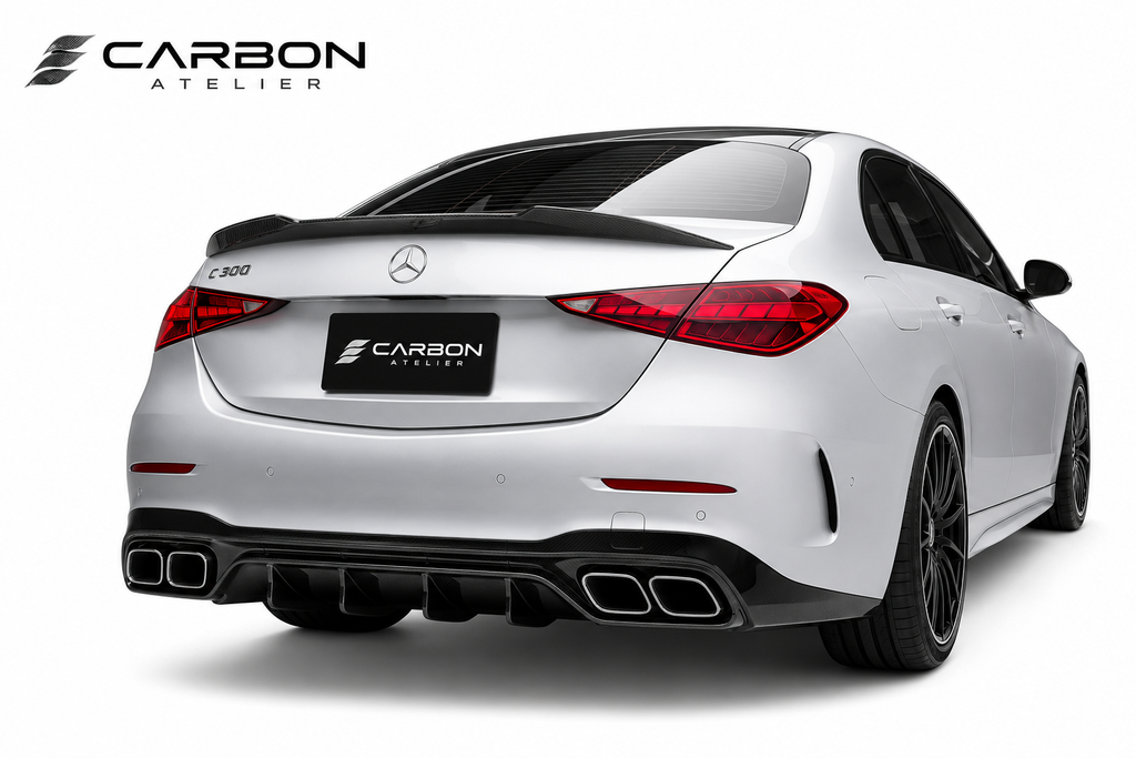 Mercedes-Benz C-Class W206 AMG Gloss Black Body Kit | Front Grille + Rear Diffuser + Trunk Spoiler | 2022-2026