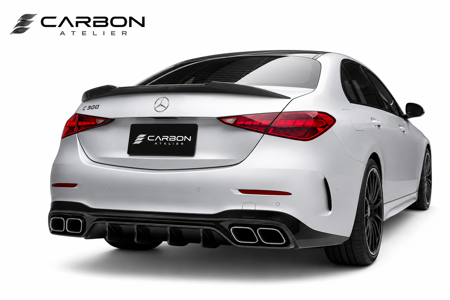 Mercedes-Benz C-Class W206 AMG Gloss Black Body Kit | Front Grille + Rear Diffuser + Trunk Spoiler | 2022-2026