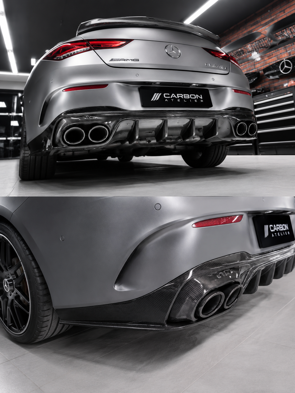 Real Carbon Fiber Rear Diffuser for Mercedes-Benz C118 CLA35 AMG & CLA45S AMG (2020-2023)