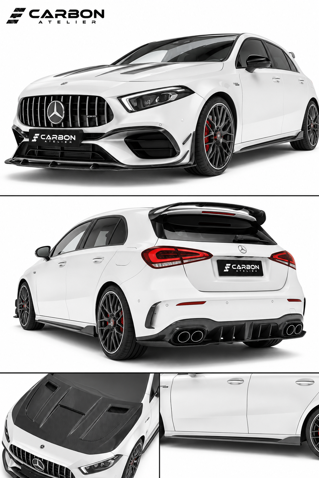 Mercedes-Benz A-Class AMG W177 (2019–2025) Forged Carbon Fiber Body Kit | Front Lip, Hood, Rear Diffuser & Spoiler