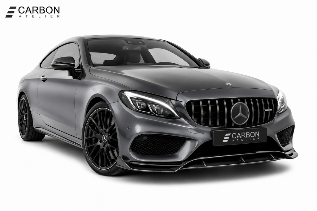 Gloss Black Front Lip for Mercedes-Benz C-Class & C-Class Coupe (2015–2021)