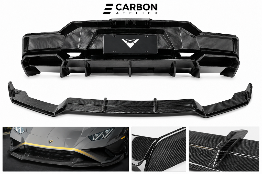Dry Carbon Fiber Front Lip & Rear Diffuser Kit for Lamborghini Huracán STO