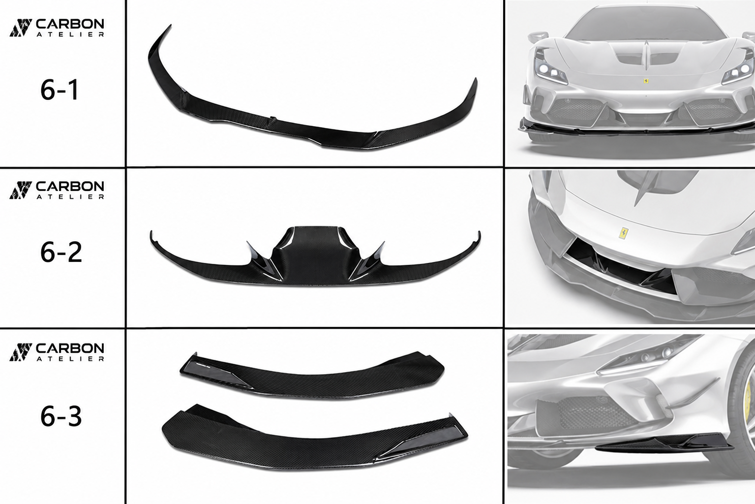Dry Carbon Fiber Full Body Kit for Ferrari F8 Tributo / Spider (2019+)