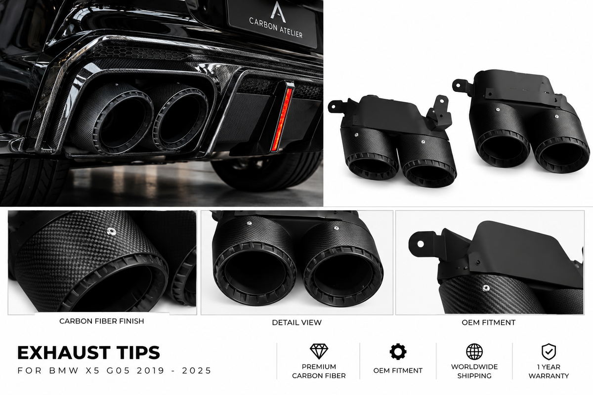BMW X5 G05 2019–2025 Rear Diffuser & Carbon Fiber Exhaust Tips Upgrade Kit