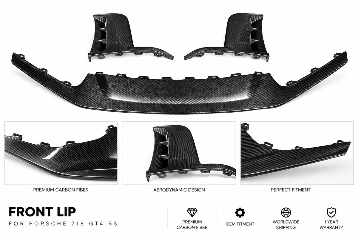 Carbon Fiber Front Lip Splitter Kit for Porsche 718 Cayman GT4 RS