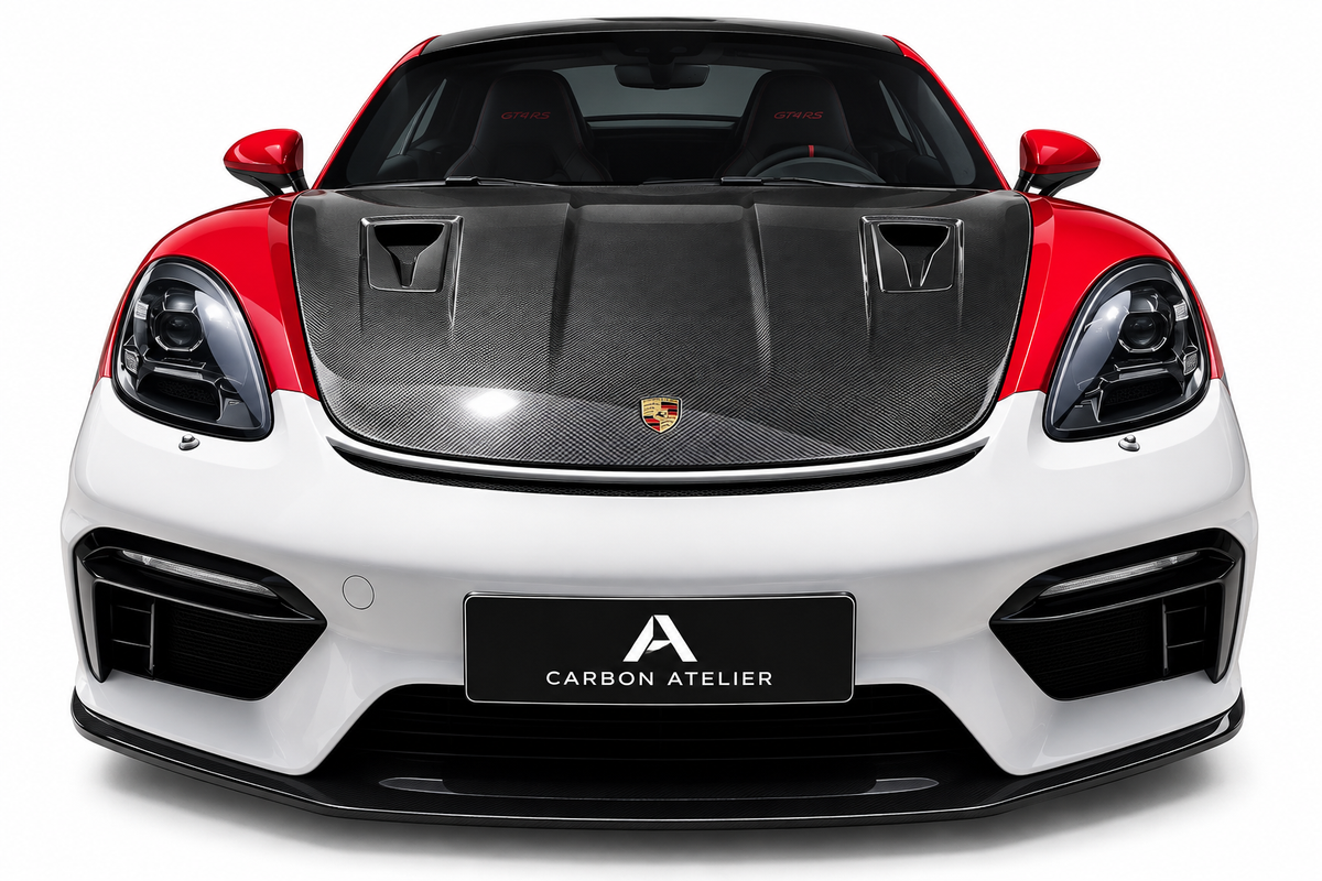 GT4 RS Style Carbon Fiber Hood & Side Skirts for Porsche 718 982 Cayman / Boxster
