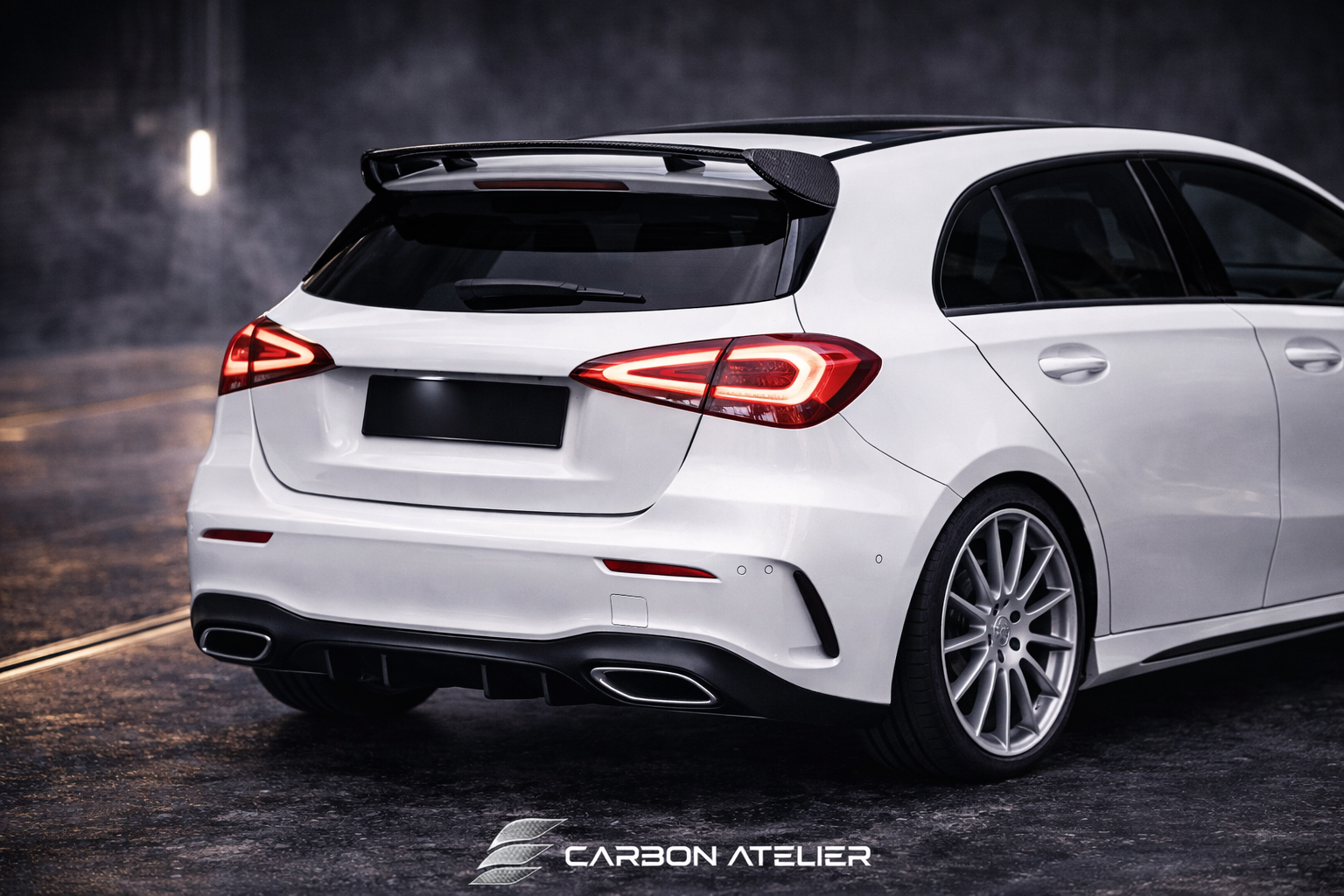 Carbon Style Roof Spoiler – Compatible with Mercedes A-Class W177 Facelift Hatchback (2023–Present)