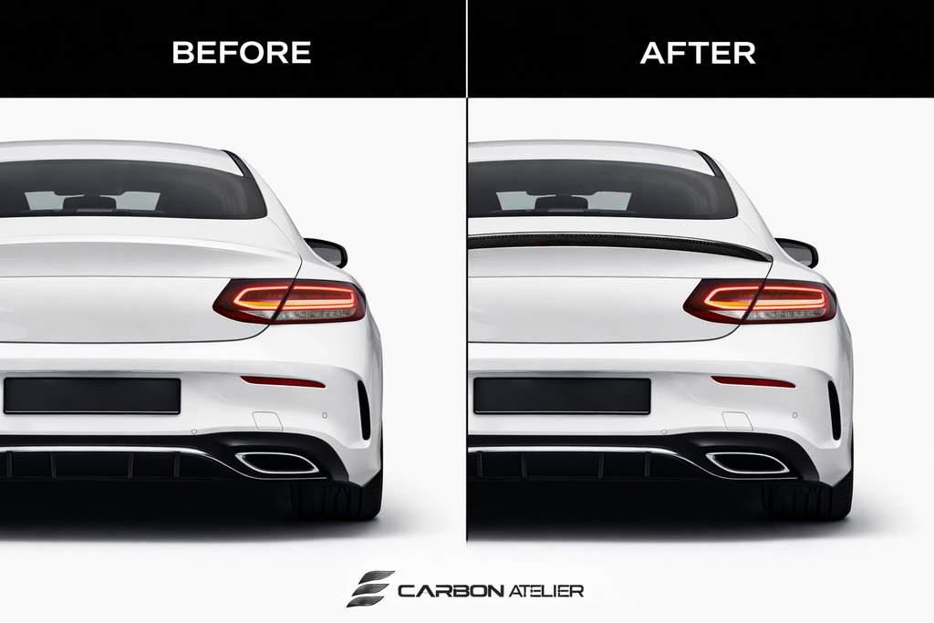 Gloss Black Trunk Lip Spoiler – Compatible with Mercedes C-Class Coupe C205 (2015–2022)