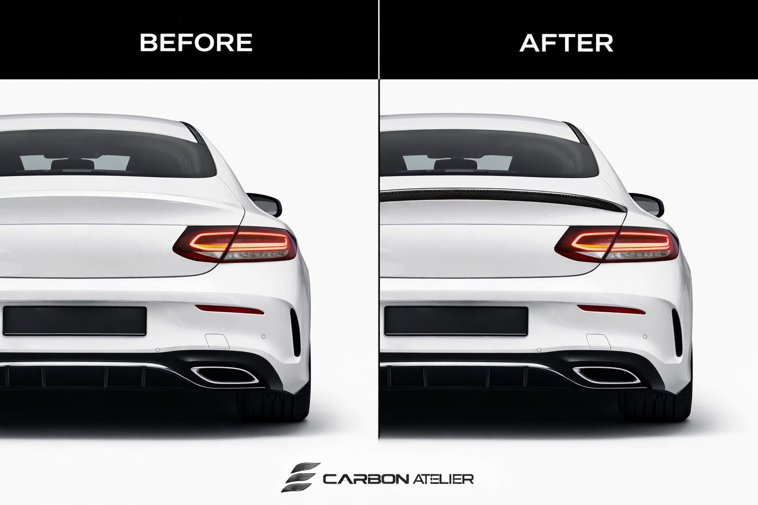 Gloss Black Trunk Lip Spoiler – Compatible with Mercedes C-Class Coupe C205 (2015–2022)