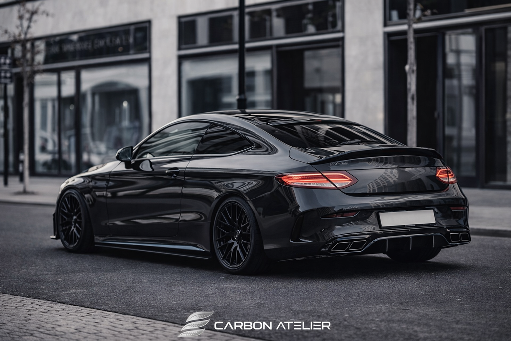 Gloss Black Trunk Lip Spoiler – Compatible with Mercedes C-Class Coupe C205 (2015–2022)