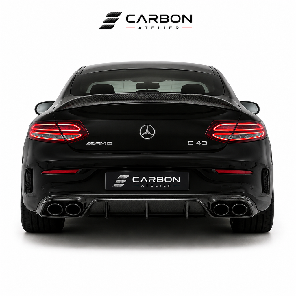 Gloss Black Trunk Lip Spoiler – Compatible with Mercedes C-Class Coupe C205 (2015–2022)