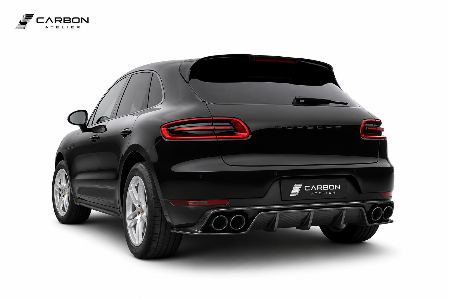 Real Carbon Fiber Rear Diffuser for Porsche Macan (2014–2020) | Sport Performance Style