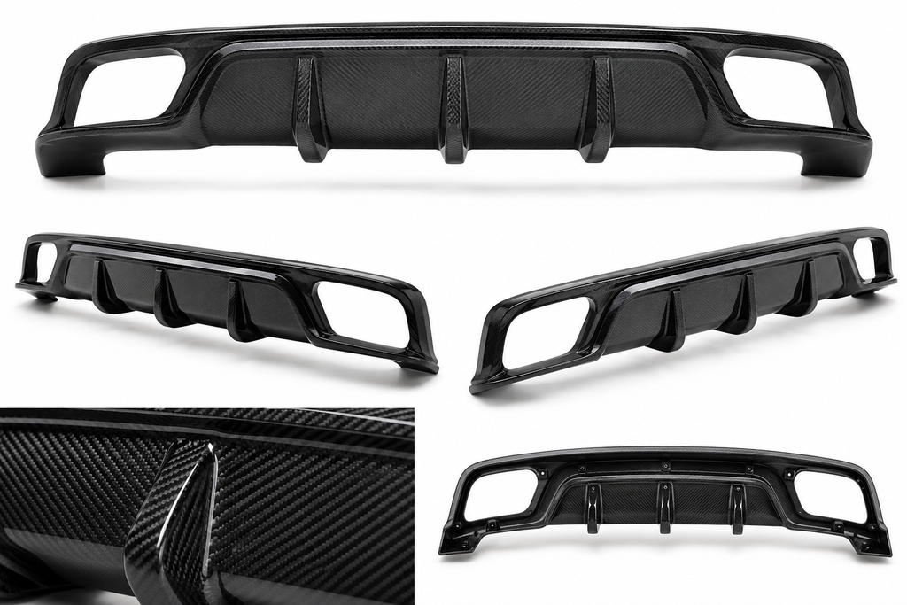 Real Carbon Fiber Rear Diffuser for Porsche Macan (2014–2020) | Sport Performance Style