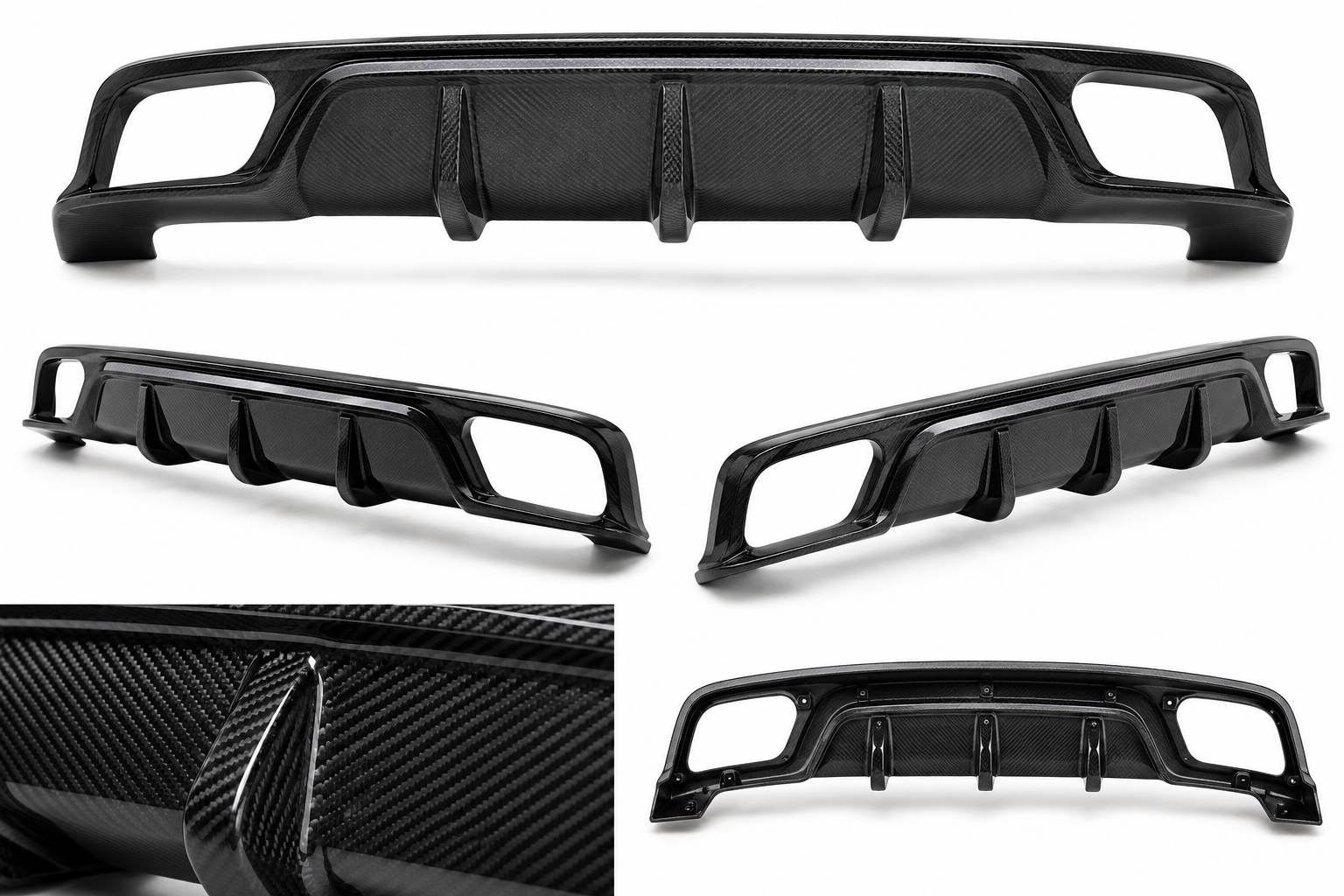 Real Carbon Fiber Rear Diffuser for Porsche Macan (2014–2020) | Sport Performance Style