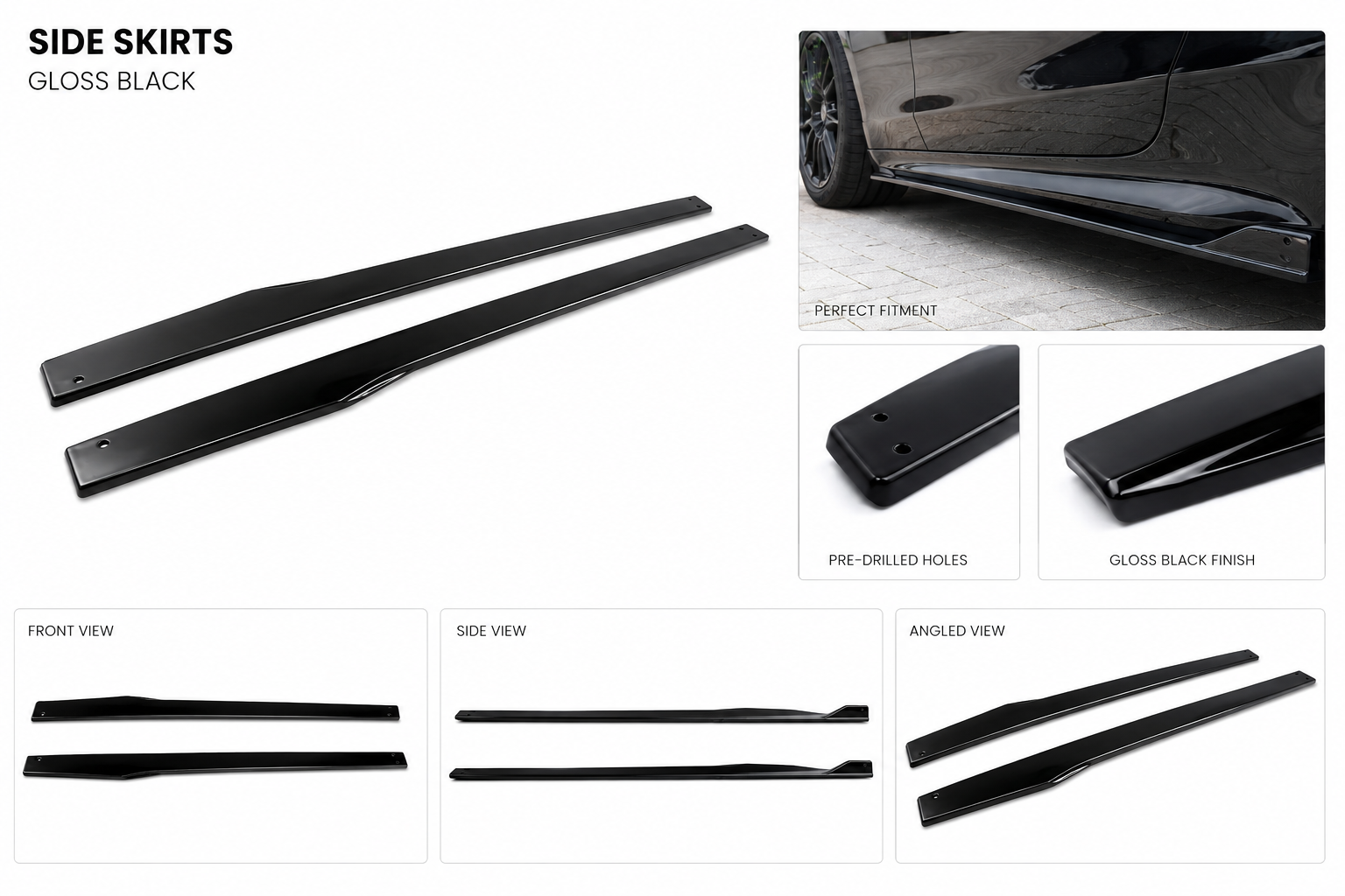 Complete Gloss Black Styling Kit for Mercedes C-Class Coupe/Cabrio C205 Pre-Facelift (2015–2018)