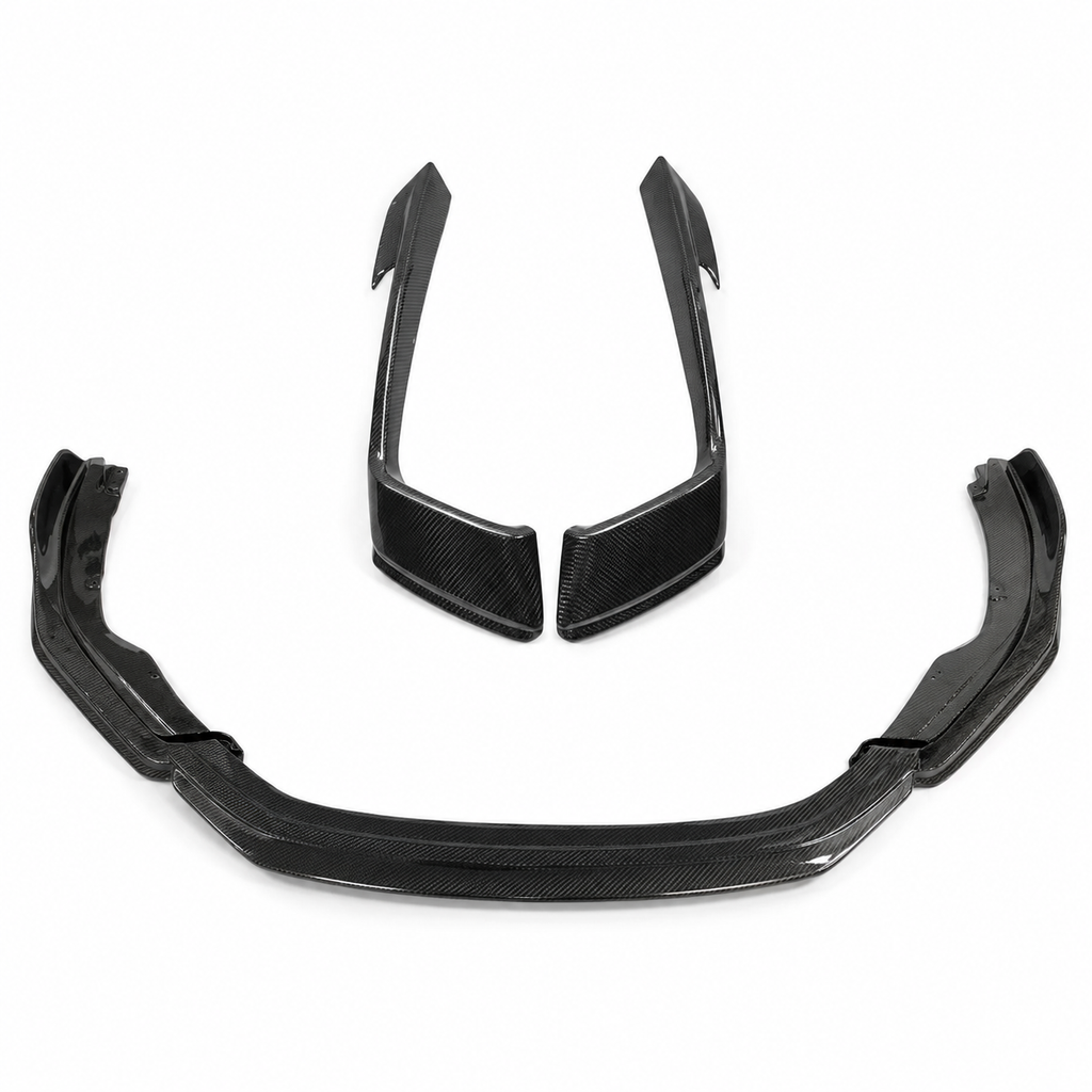 Carbon Fiber Kit Front Lip & Fog Lamp Cover Splitter Kit for Porsche 718 Boxster / Cayman (2016–2025)