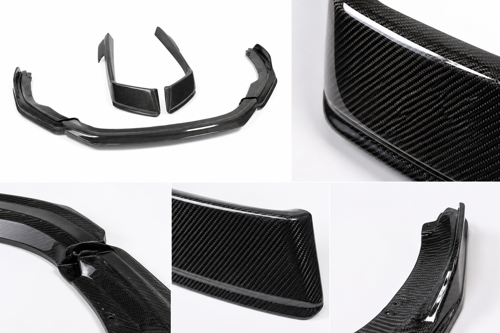 Carbon Fiber Kit Front Lip & Fog Lamp Cover Splitter Kit for Porsche 718 Boxster / Cayman (2016–2025)