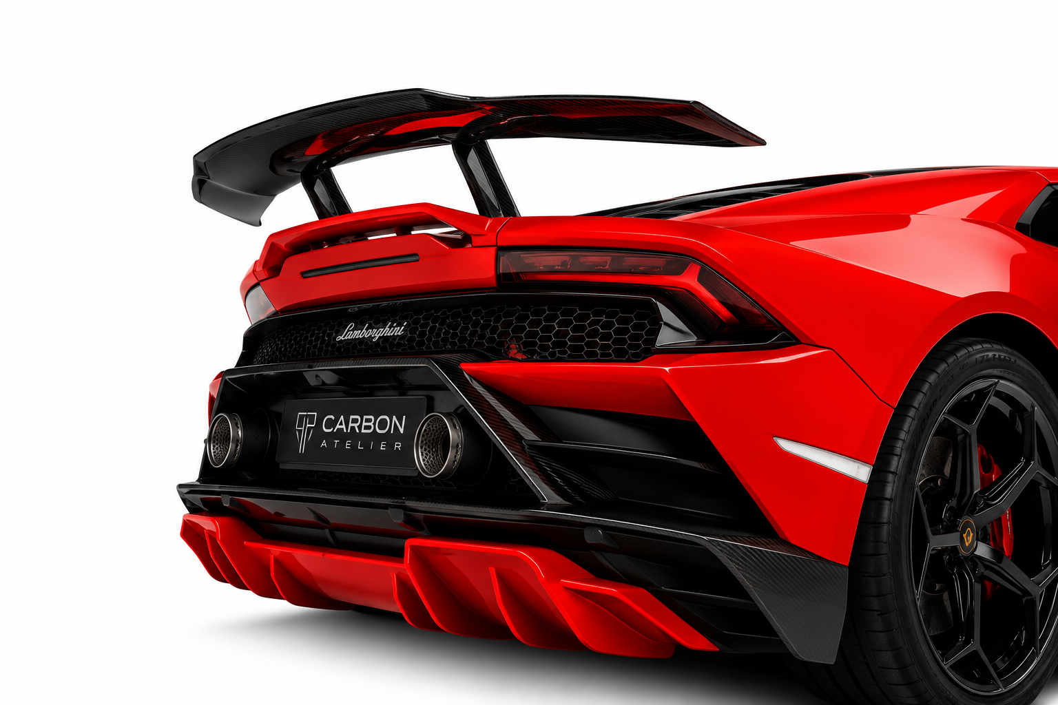 Dry Carbon Fiber Rear Diffuser & GT Wing Kit for Lamborghini Huracán EVO (2019–Present)